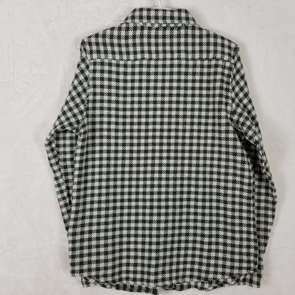 American Tall Mens Large Tall Olive Green Houndstooth Flannel Shirt AM-BS-10821 - Picture 9 of 10